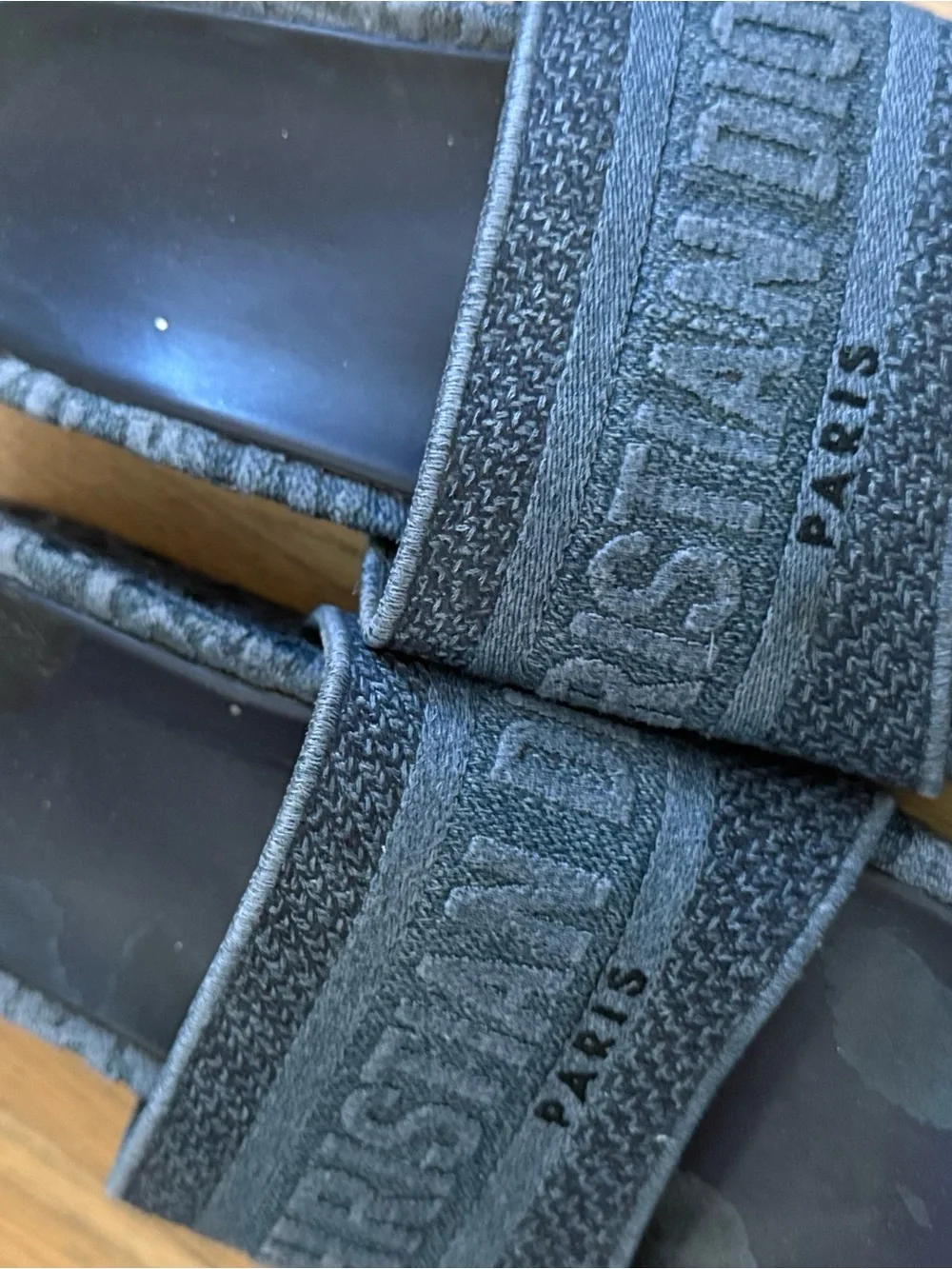 Dior Gray Branded Slide Sandals Size 8